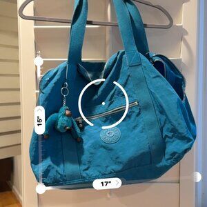 Kipling Art M Medium Tote Bag - Convertible Travel/Gym Bag - Blue